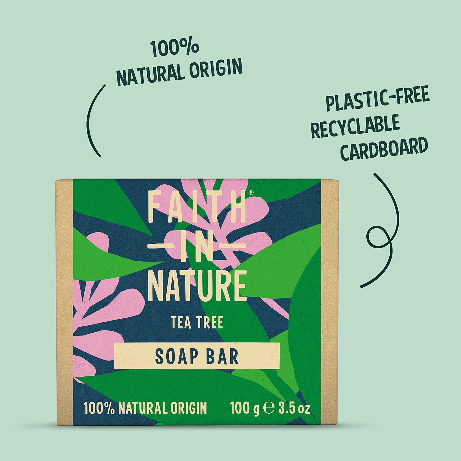 Faith In Nature tea tree soap bar 100g (British brand)