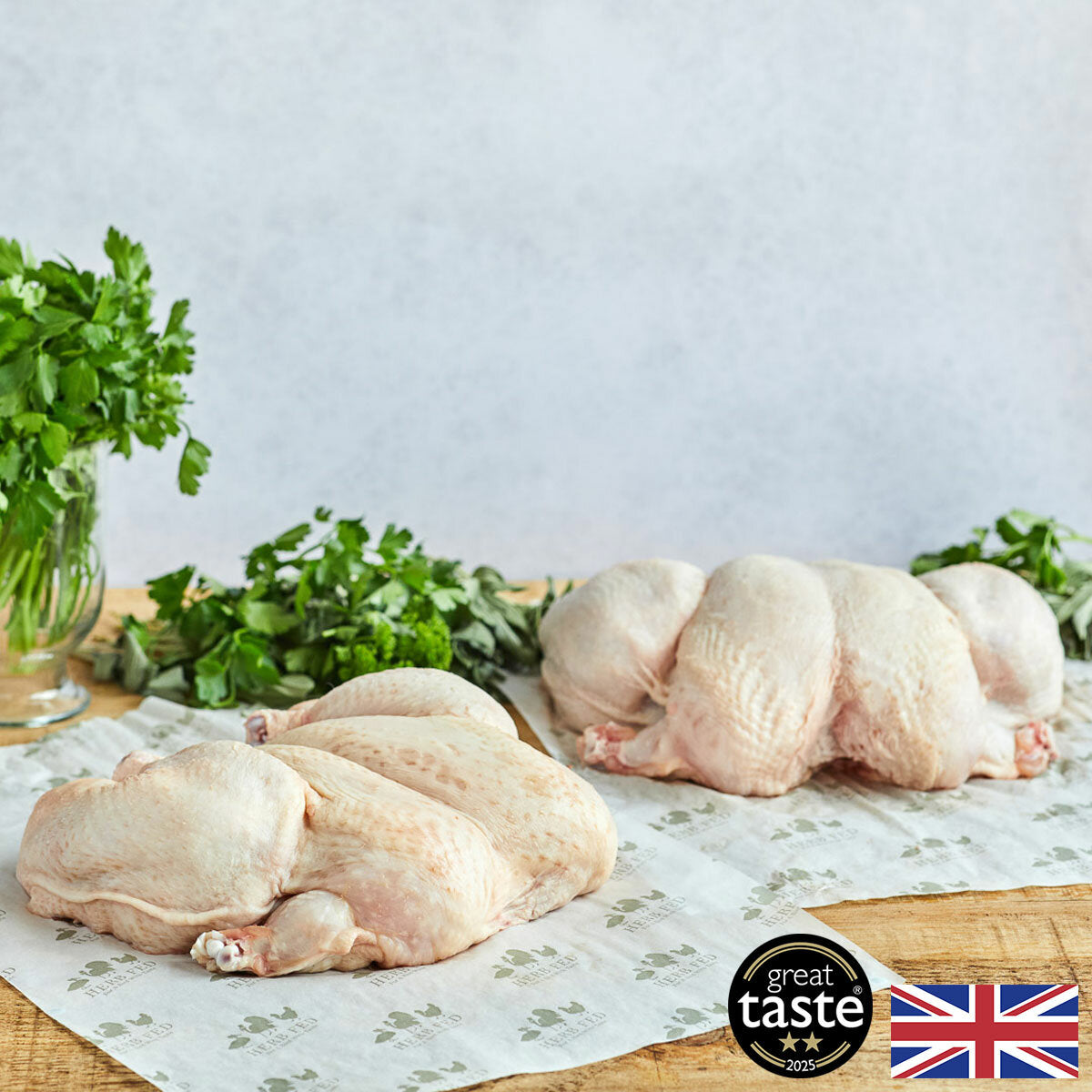 Herb Fed Free Range Spatchcock Chickens 2 x 2kg, UK version