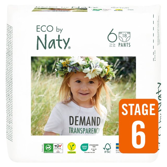 Eco by Naty Nappy Pants Size 6 (16+kg)   18 per pack GOODS M&S   