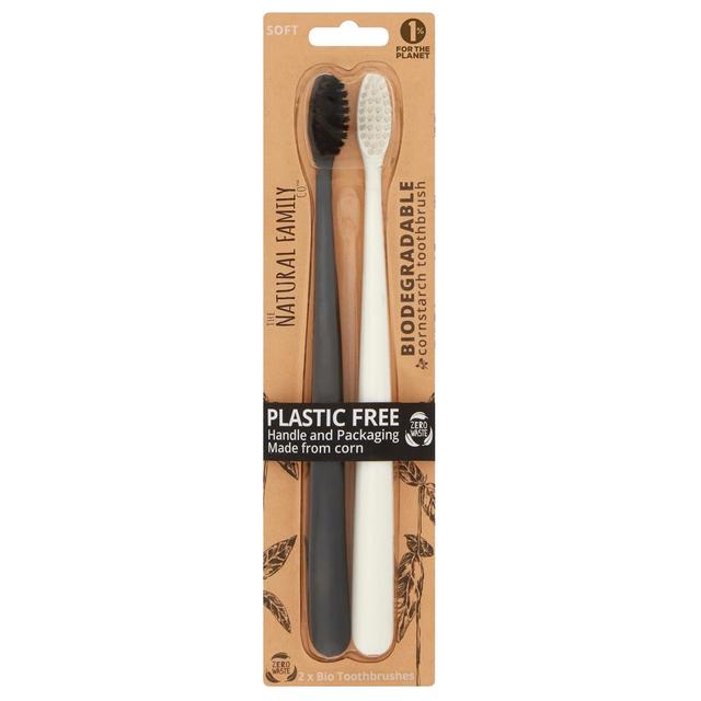 Natural Family Bio Toothbrush Pirate Black & Ivory Desert   2 per pack