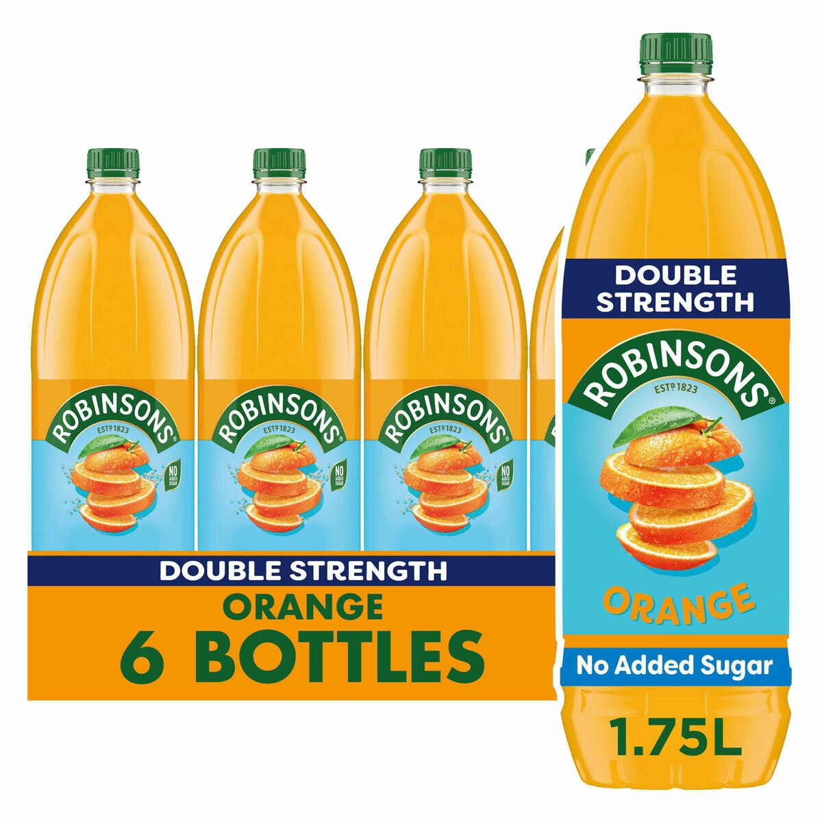 Robinsons double concentrate orange squash 6 x 1.75L, UK version