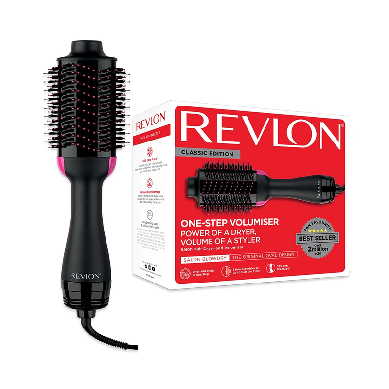 Revlon One Step Hair Dryer Black Pink, imported from the UK