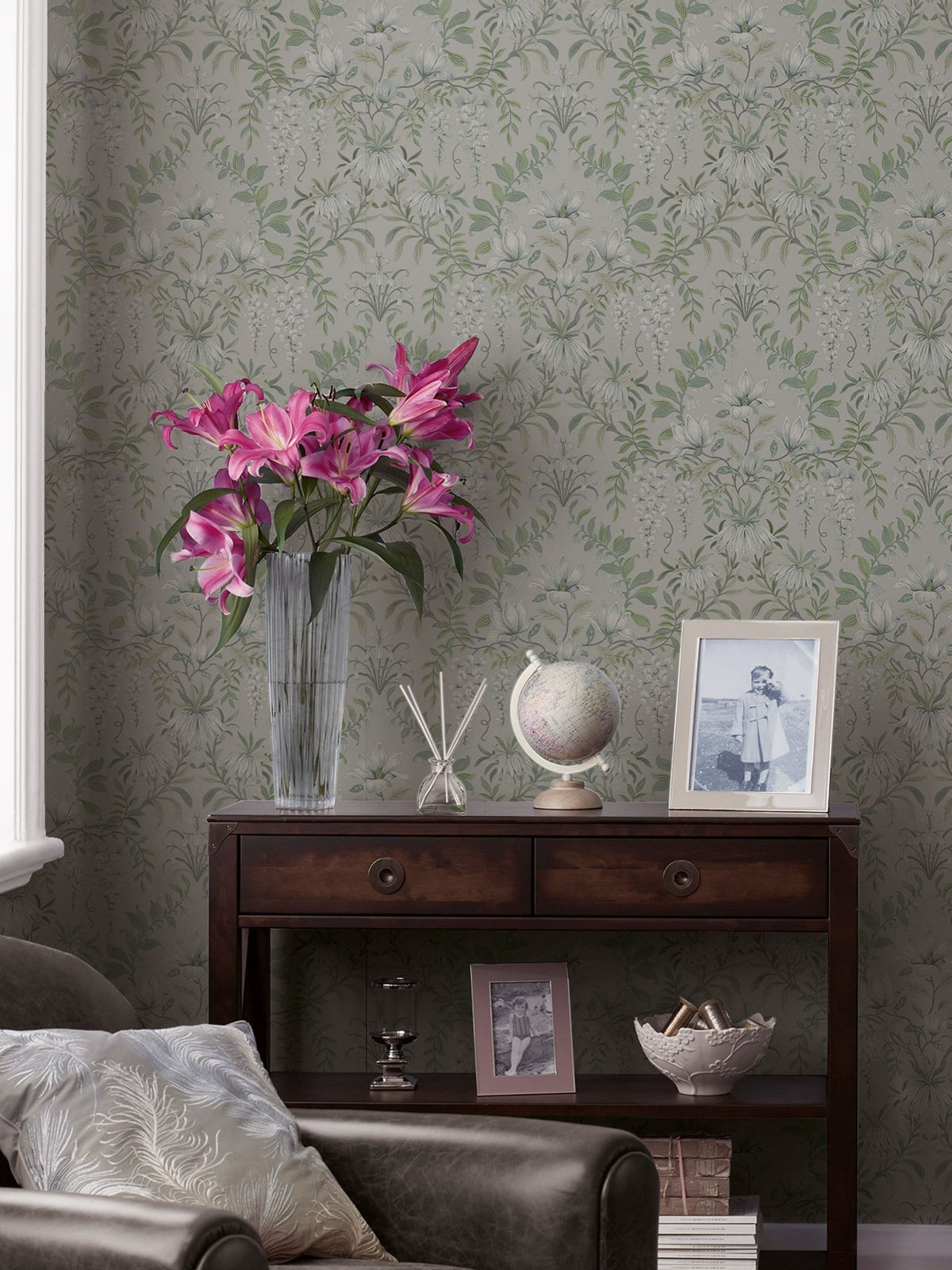 Laura Ashley wallpaper sample Parterre A4, imported from the UK