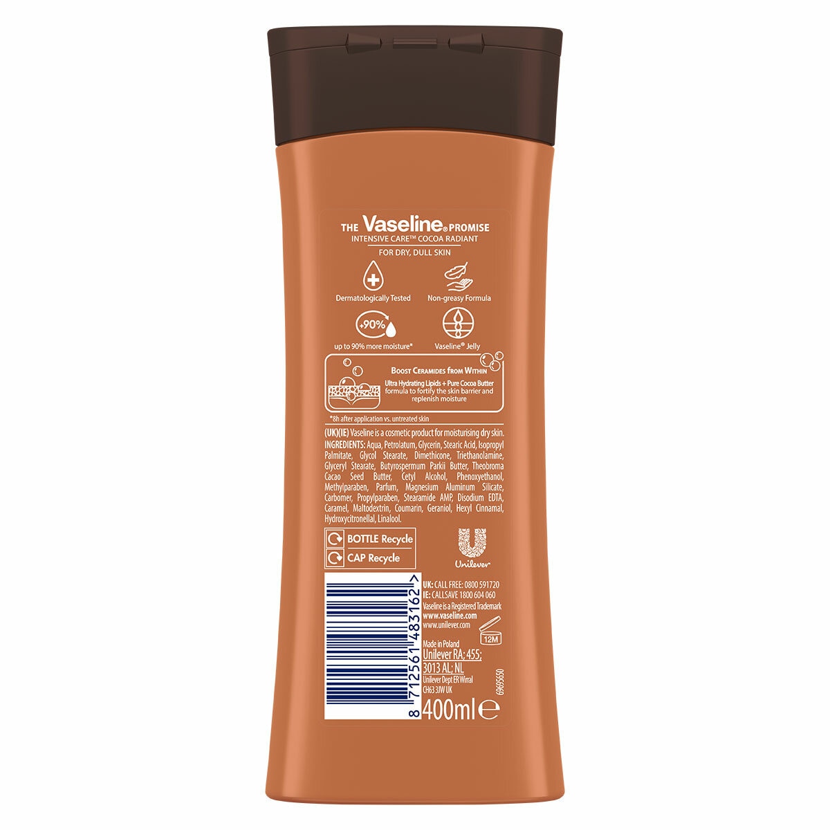 Vaseline Cocoa Radiant body lotion 400ml - British product