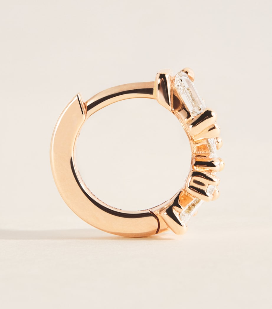 Suzanne Kalan rose gold diamond huggie earrings 12mm, imported from the UK