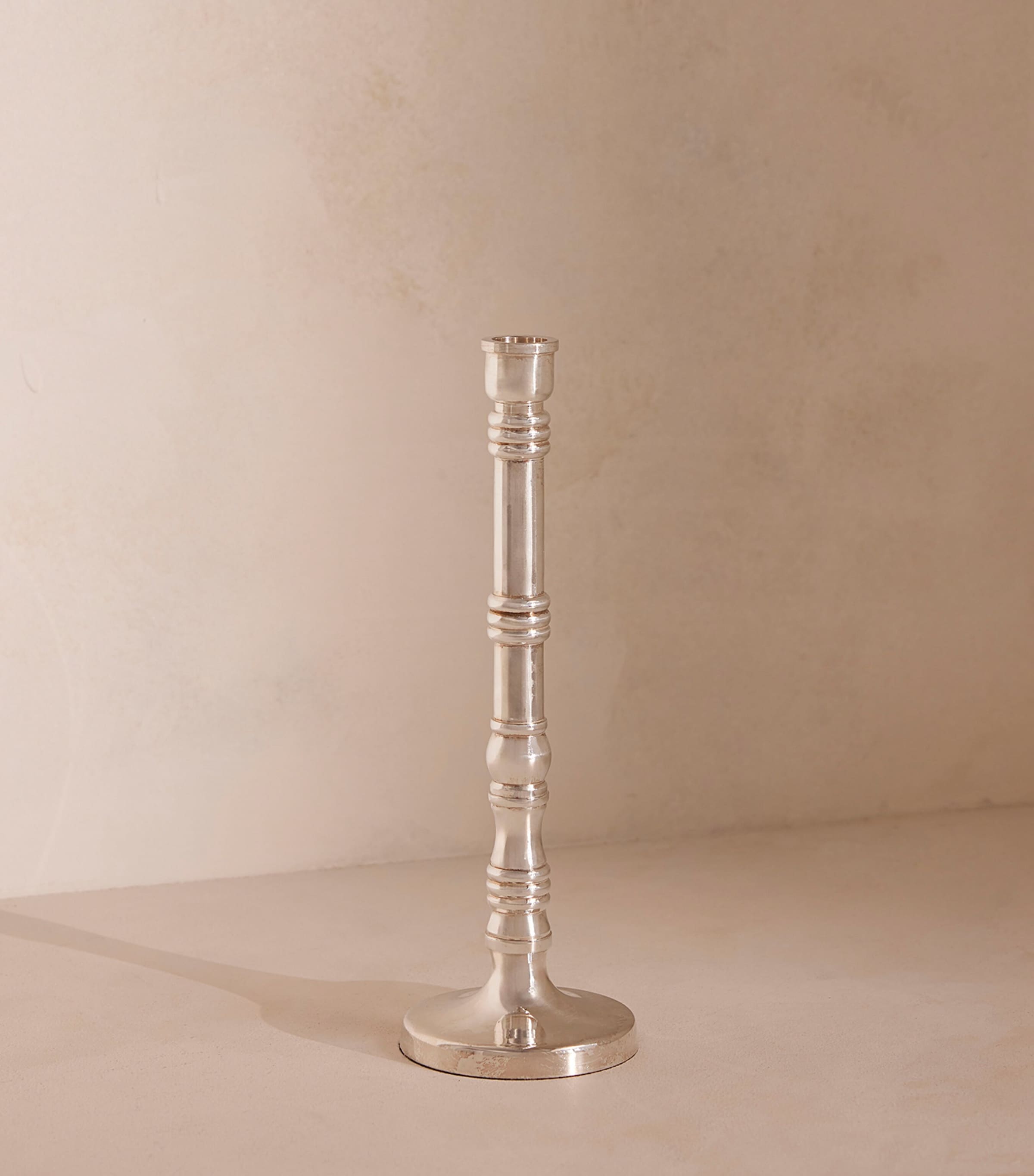 Soho Home silver-plated Stiden candlestick 27cm (British brand)