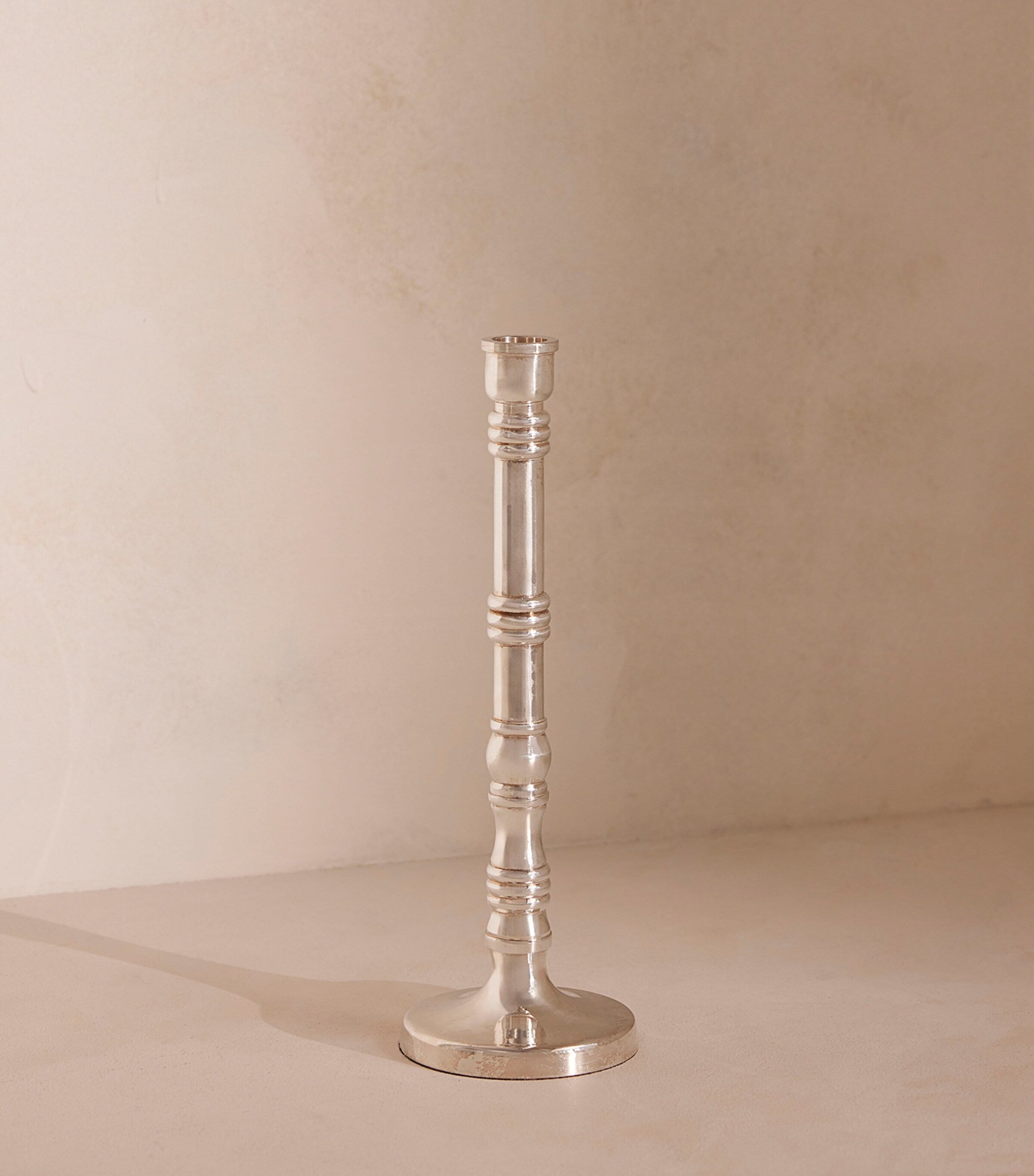 Soho Home silver-plated Stiden candlestick 27cm (British brand)