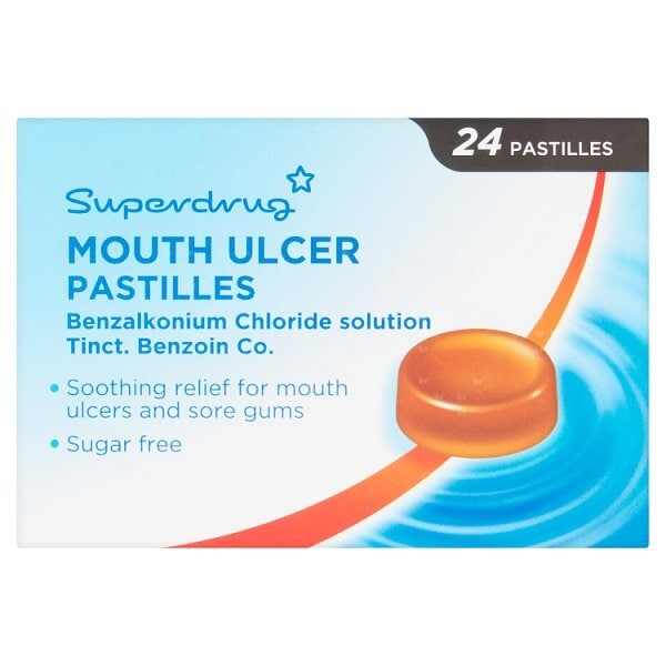 Superdrug Mouth Ulcer & Sore Gums Relief Pastilles x 24