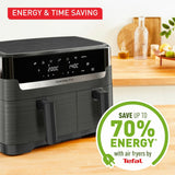 Tefal Easy Fry Essential Dual Air Fryer 8.3L, imported from the UK