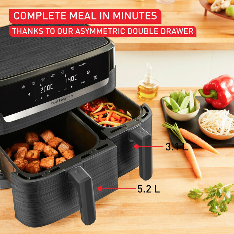 Tefal Easy Fry Essential Dual Air Fryer 8.3L, imported from the UK
