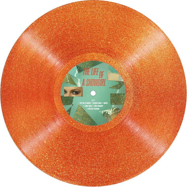Taylor Swift The Life of a Showgirl Portofino orange glitter vinyl (British brand)