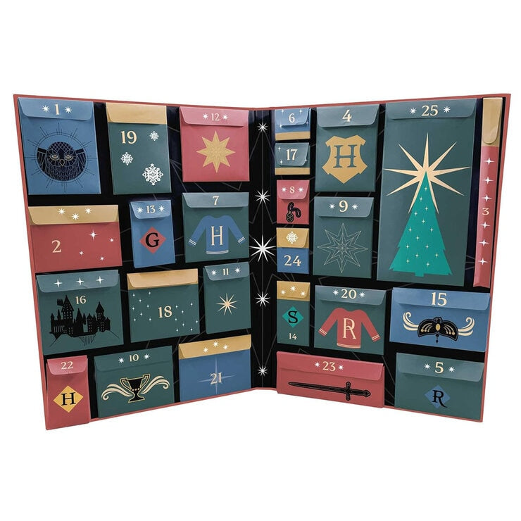 Harry Potter and Wicked advent calendars with 25 envelopes (British brand)