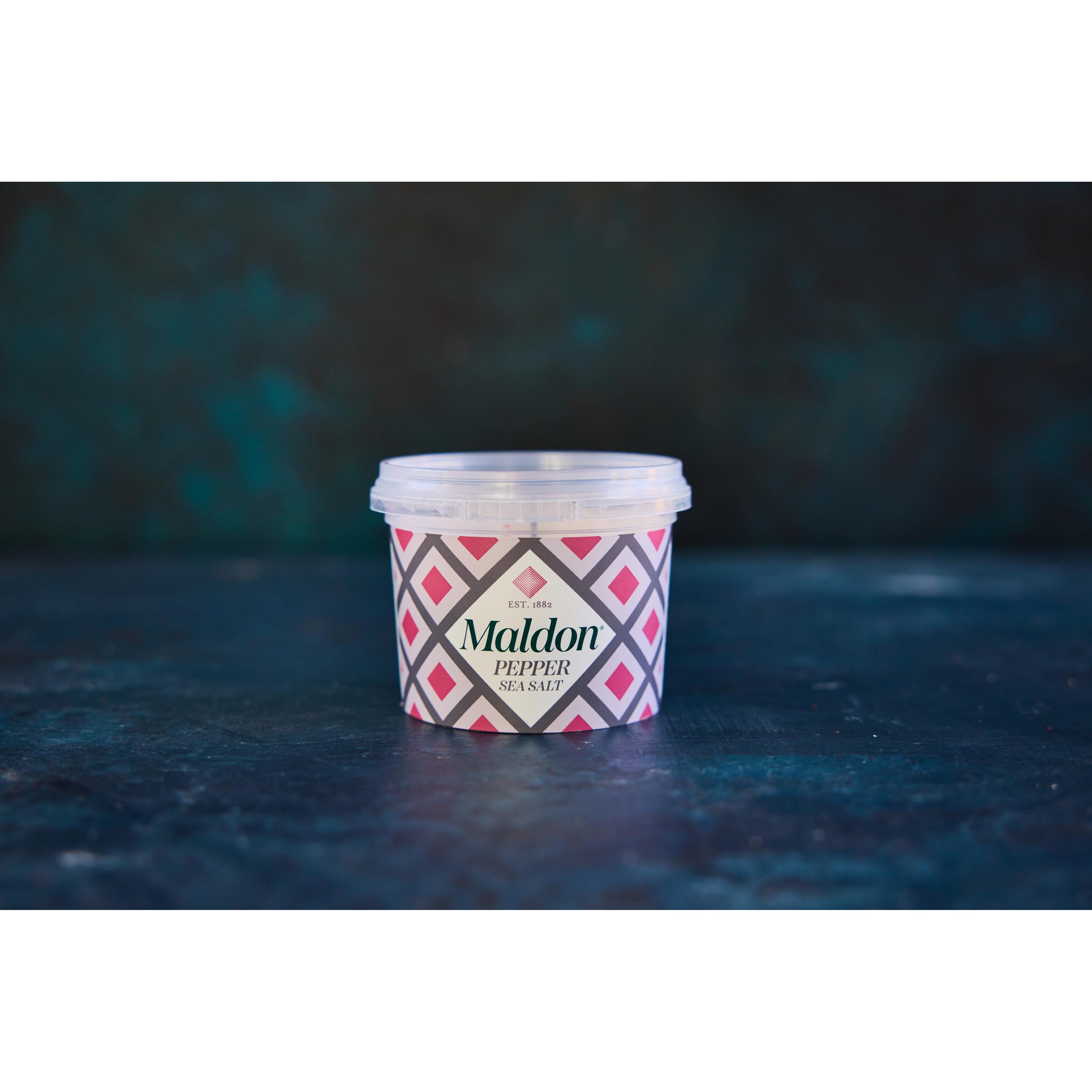 Maldon hand-harvested pepper sea salt 50g tub (British brand)