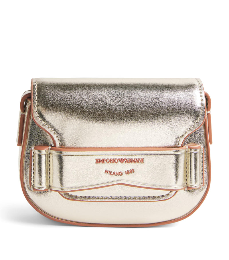 Emporio Armani kids metallic-coated shoulder bag - British product