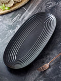 Black Bronx oval serving platter 40cm x 18cm - British product