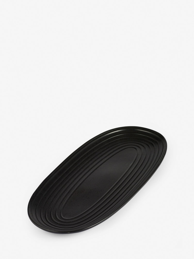 Black Bronx oval serving platter 40cm x 18cm - British product