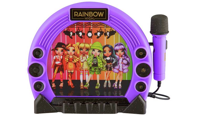 Rainbow High Sing-A-Long Boombox toy with microphone and handle, imported from the UK