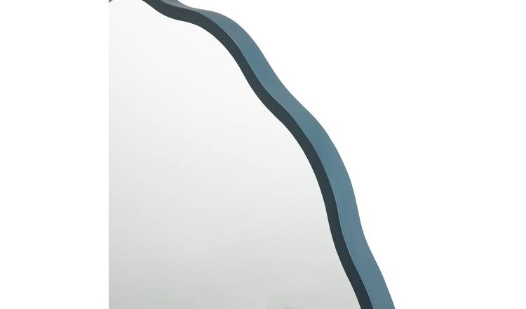 Habitat wavy wall mirror blue 50x50cm, imported from the UK