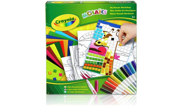 Crayola Mosaic Madness art set with pipsqueak markers and mosaic tiles - British product