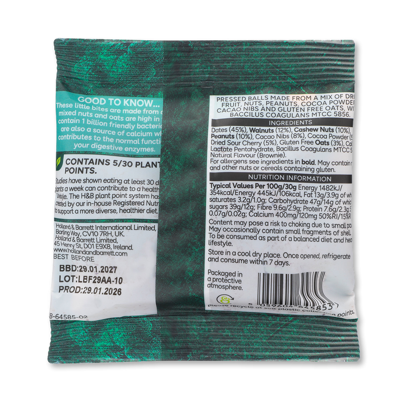 Holland & Barrett Brownie Bites with Benefits 30g - British product