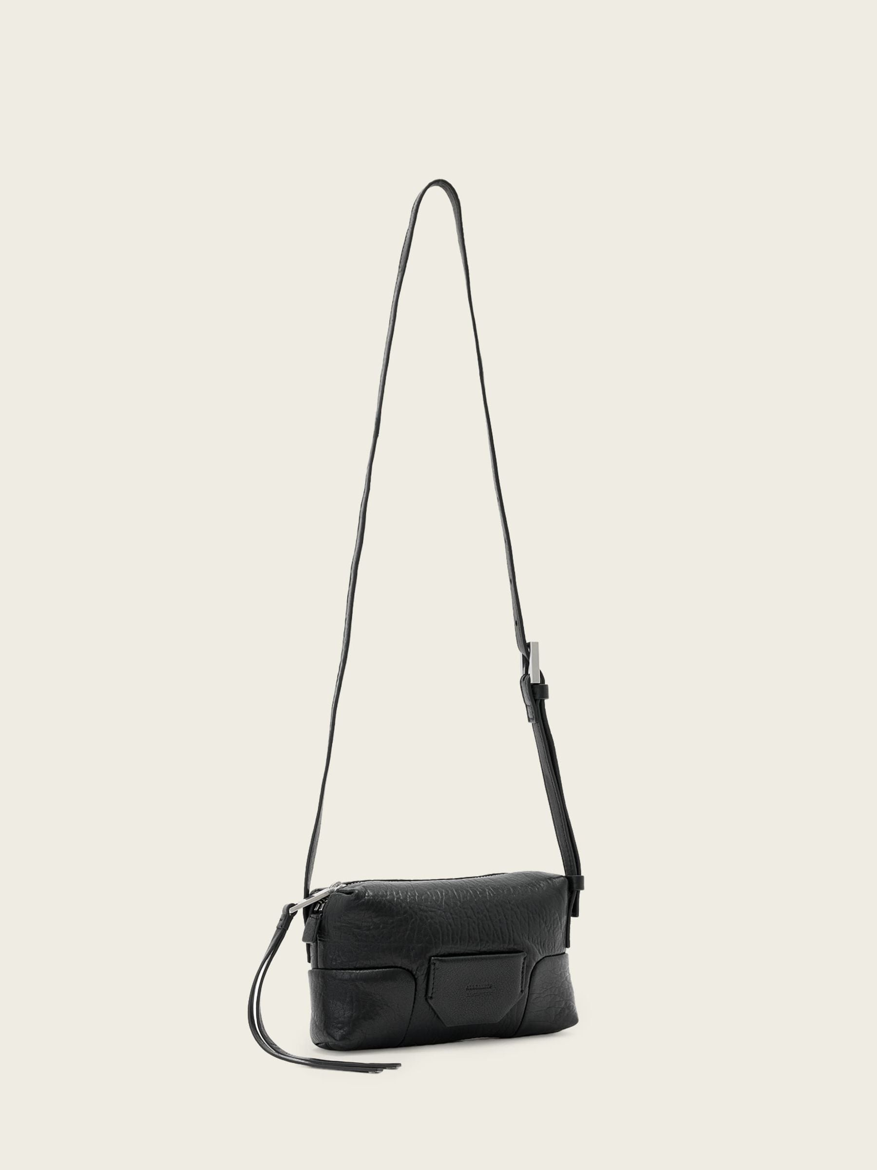 AllSaints black Ares micro cross-body bag (British brand)