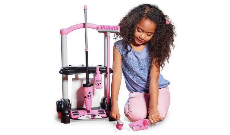 Hetty toy cleaning trolley pink with mop and accessories, UK version
