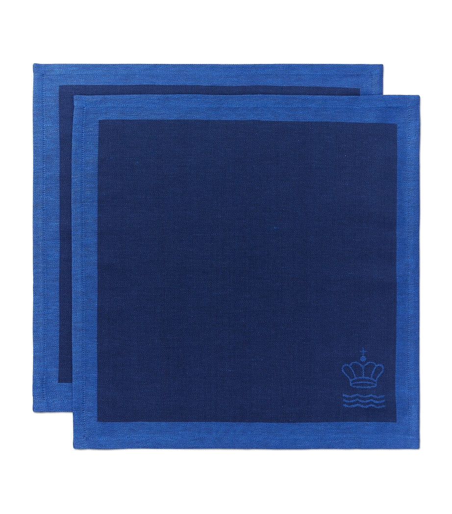 Royal Copenhagen Jacquard Waves fabric napkins 45cm x 45cm, imported from the UK