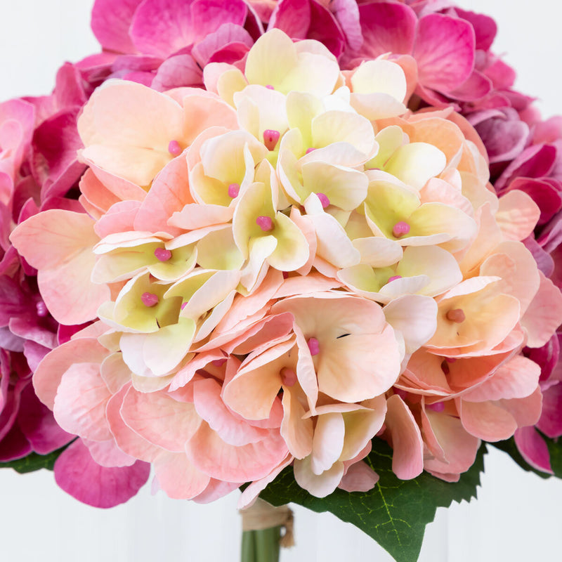 Nearly Natural artificial hydrangea pink vase 30cm - British product