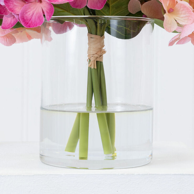 Nearly Natural artificial hydrangea pink vase 30cm - British product