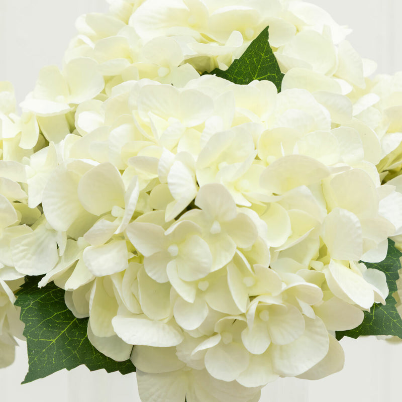 Nearly Natural faux white hydrangea in vase 30cm - British product
