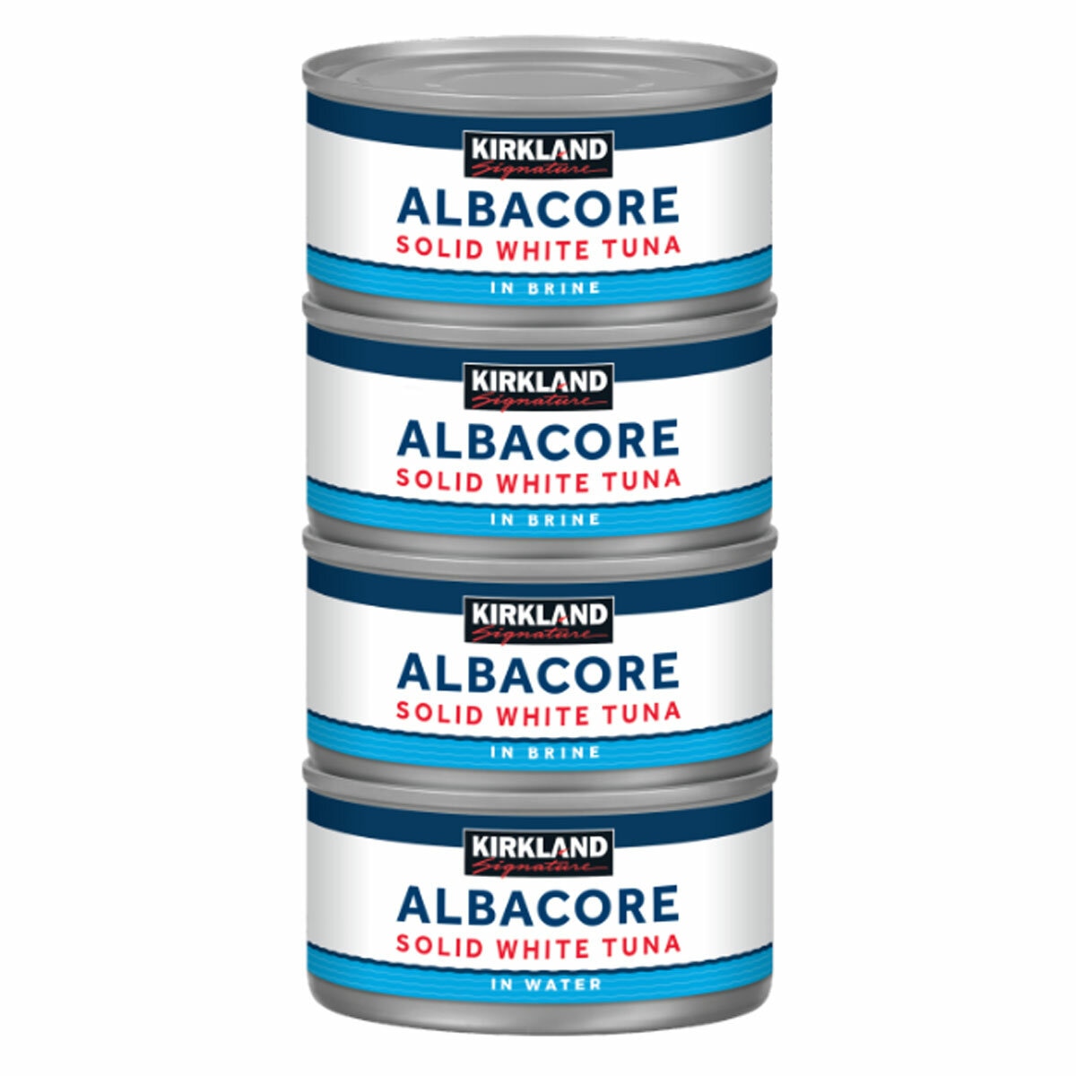 Kirkland Signature solid white tuna in brine 8x198g - British product