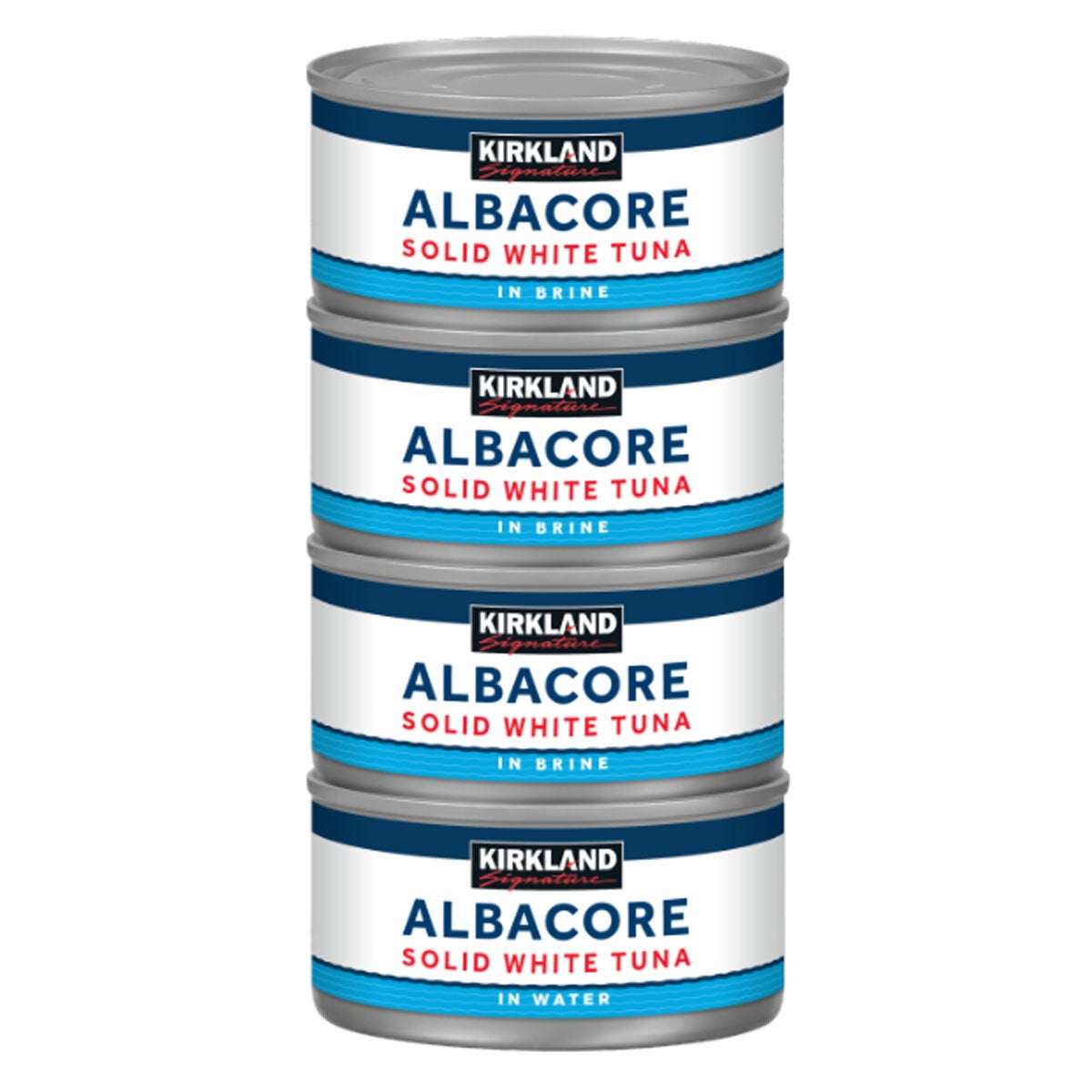 Kirkland Signature solid white tuna in brine 8x198g - British product