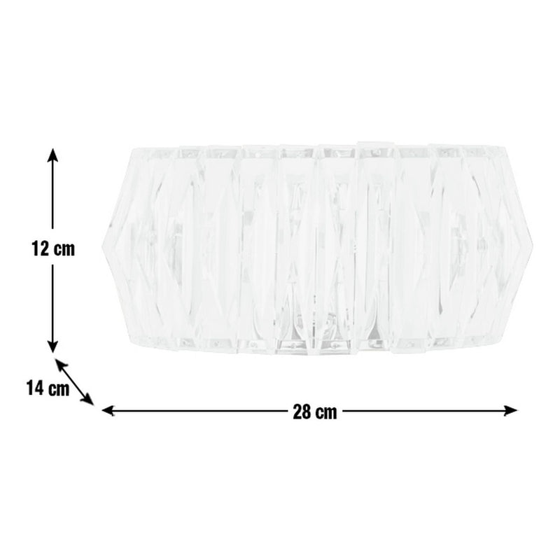 Argos Home Prism chrome wall light, clear faceted shade - British product