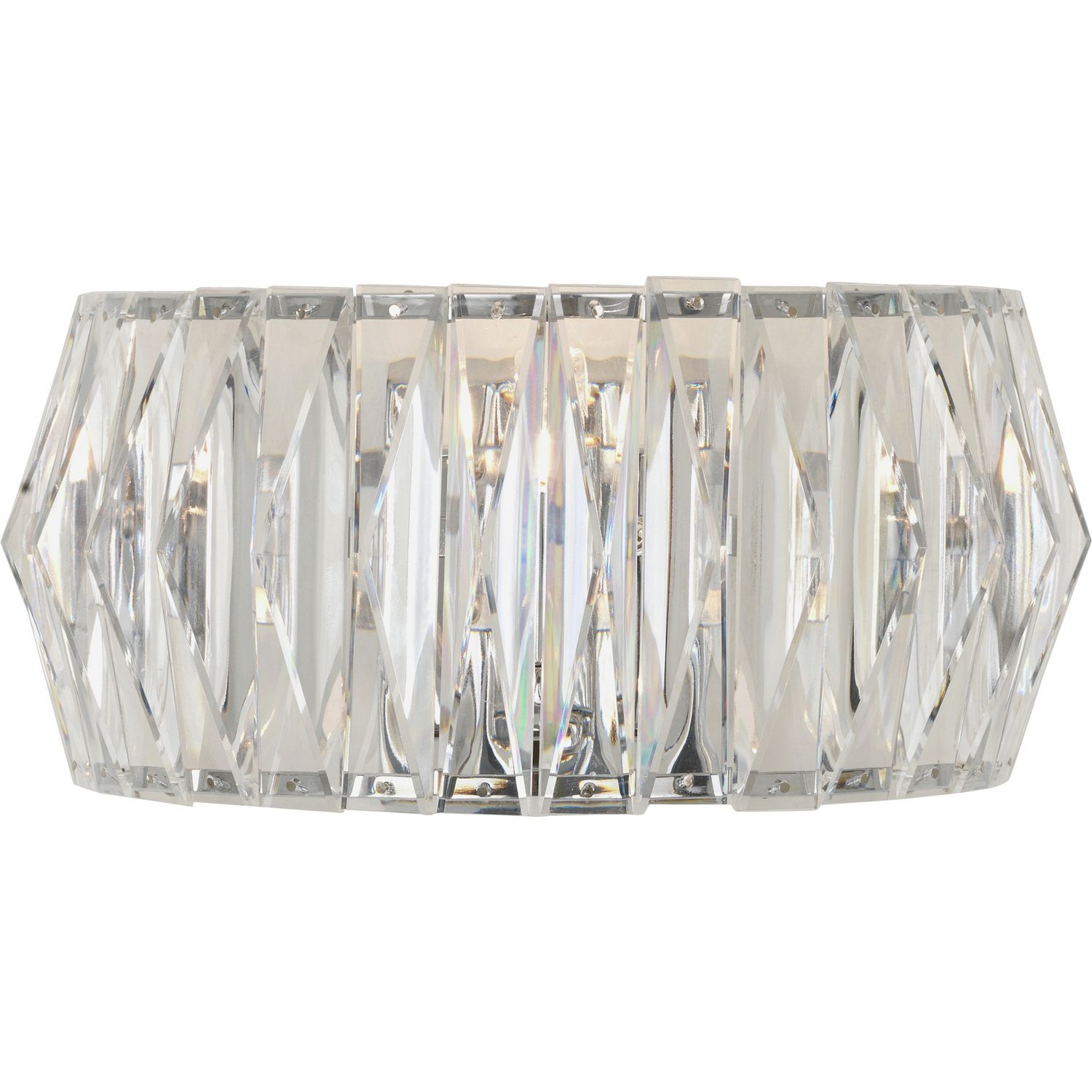 Argos Home Prism chrome wall light, clear faceted shade - British product