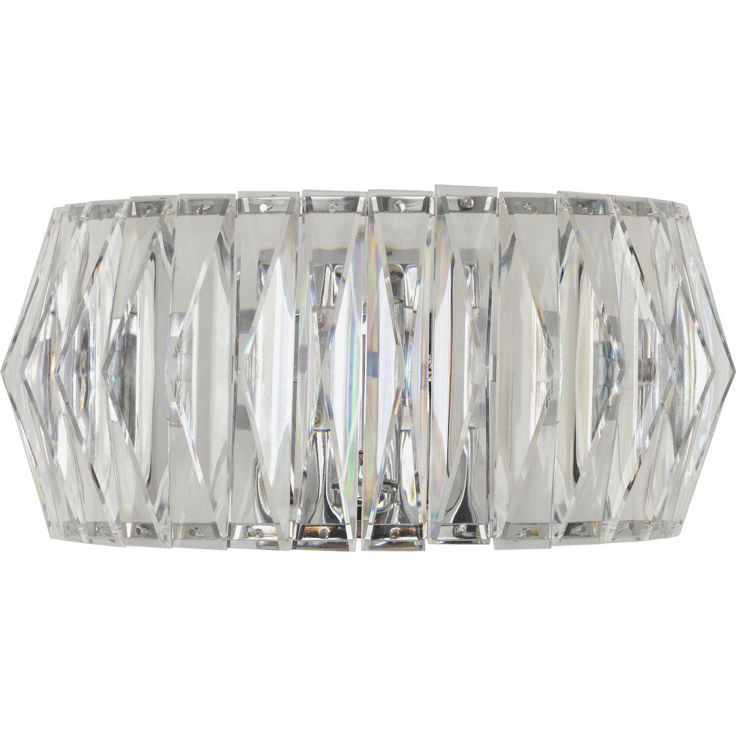 Argos Home Prism chrome wall light, clear faceted shade - British product
