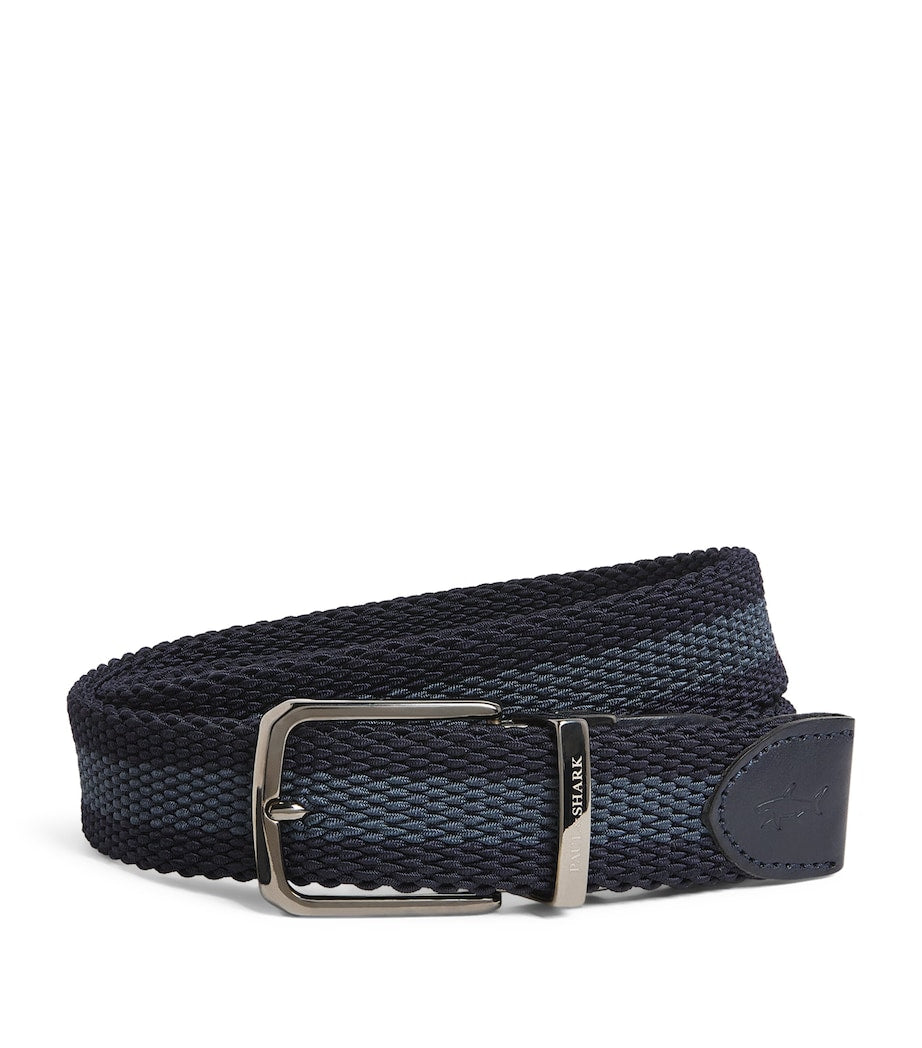 Paul & Shark reversible belt cotton-leather woven 2.5cm, UK version