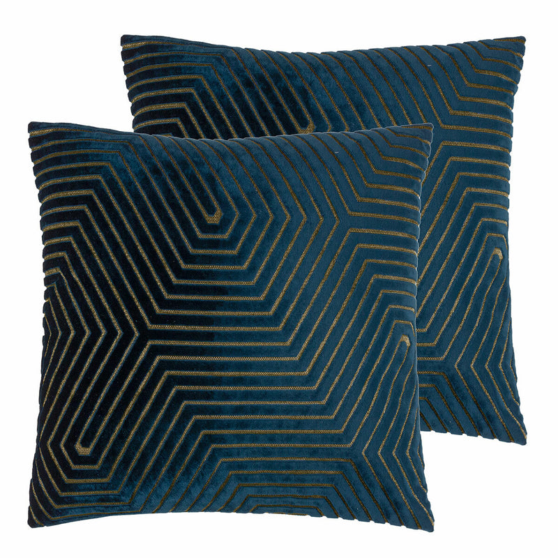 Paoletti navy velvet cushion 45x45 cm, imported from the UK