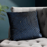 Paoletti navy velvet cushion 45x45 cm, imported from the UK