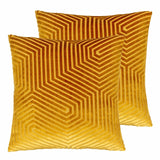 Paoletti Evoke gold velvet cushion 2 pack 45x45cm, imported from the UK