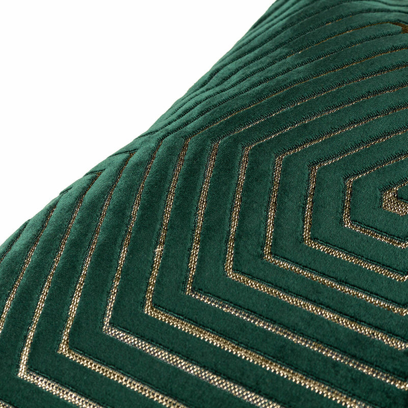 Paoletti Evoke green velvet cushion 45x45 cm, imported from the UK