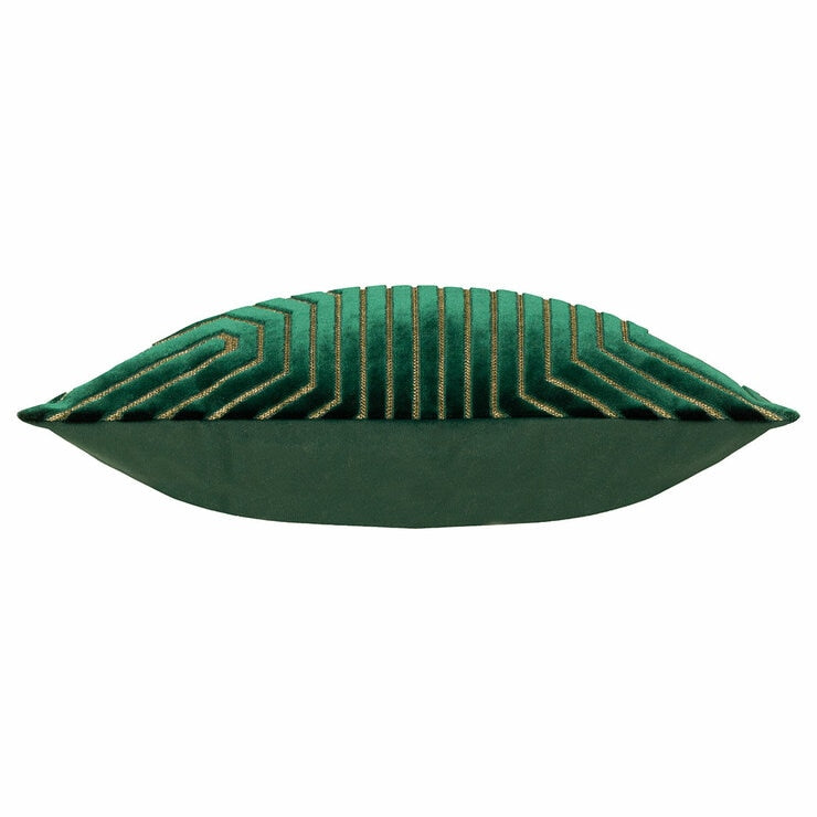 Paoletti Evoke green velvet cushion 45x45 cm, imported from the UK