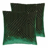 Paoletti Evoke green velvet cushion 45x45 cm, imported from the UK