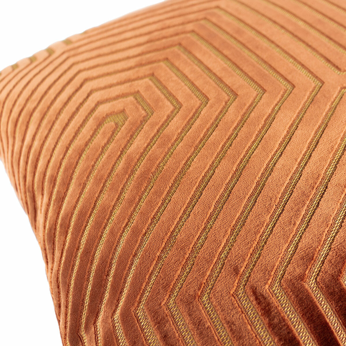 Paoletti rust velvet cushion 45x45cm, imported from the UK