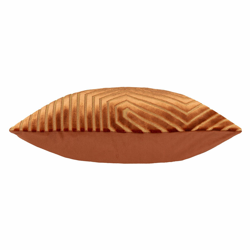Paoletti rust velvet cushion 45x45cm, imported from the UK