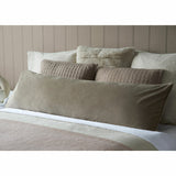 Belledorm taupe velvet long bolster cushion 43x120 cm - British product