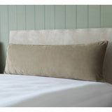 Belledorm taupe velvet long bolster cushion 43x120 cm - British product