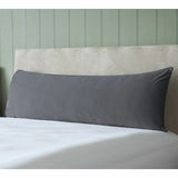 Belledorm dark grey velvet bolster cushion 43 x 120 cm (British brand)