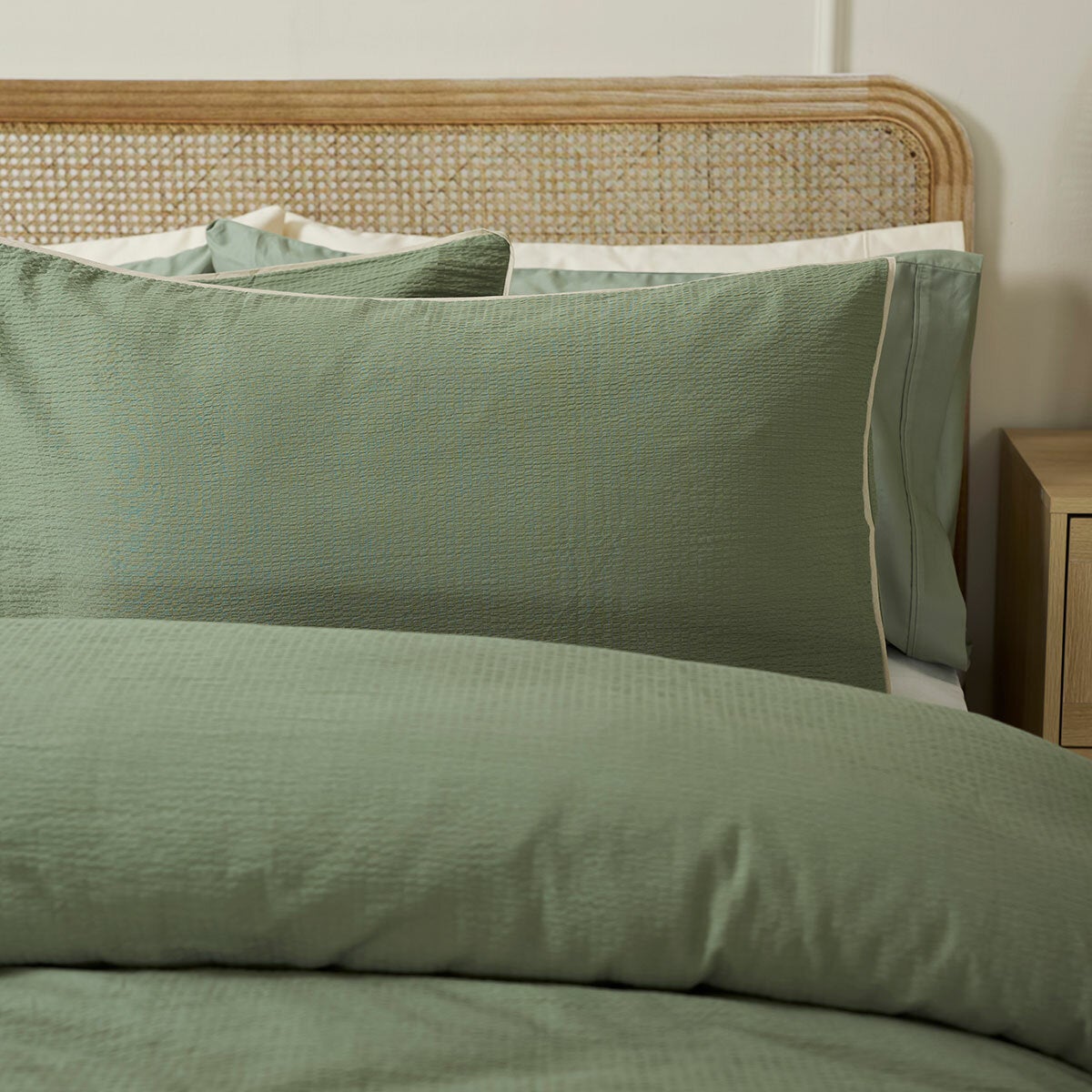 Belledorm Avantika sage cotton bedding set - British product