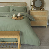 Belledorm Avantika sage cotton bedding set - British product