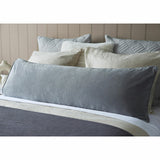 Belledorm light grey velvet bolster cushion 43x120 cm - British product